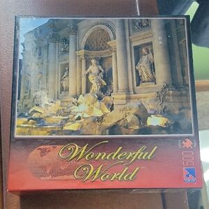 Wonderful World 500-Piece Puzzle - Scenic Fountain Artwork